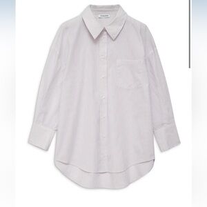 Anine Bing - Mika Shirt in White and Lavender Stripe